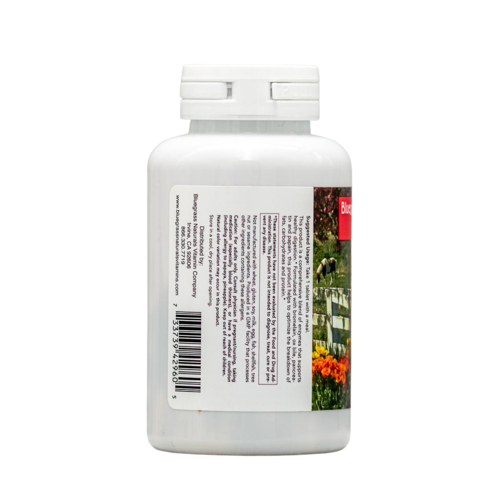 Digestive Enzyme Blend with Bromelain, Ox Bile, Pancreatin, and Papain